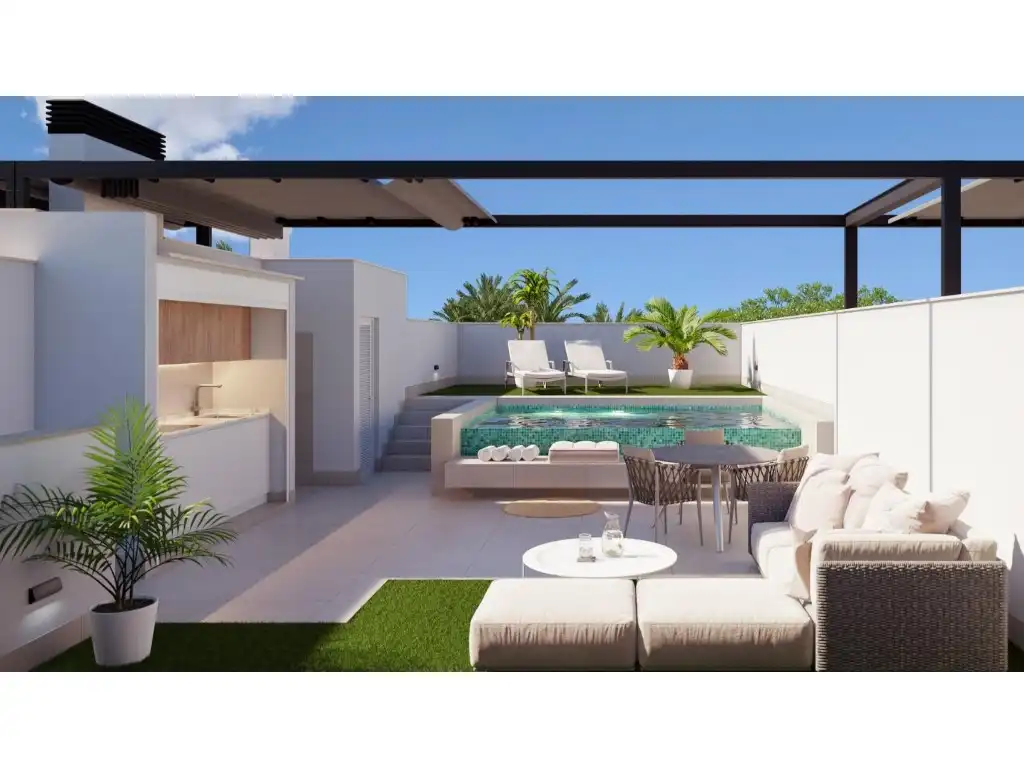 Terrassa de Casa o xalet en venda en Pilar de la Horadada amb Jardí privat i Piscina