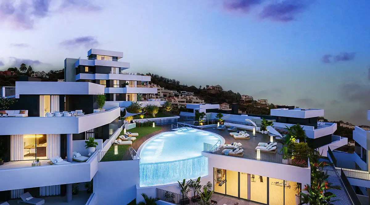 Swimming pool of Apartments for rent in Marbella  with Air Conditioner, Heating and Terrace