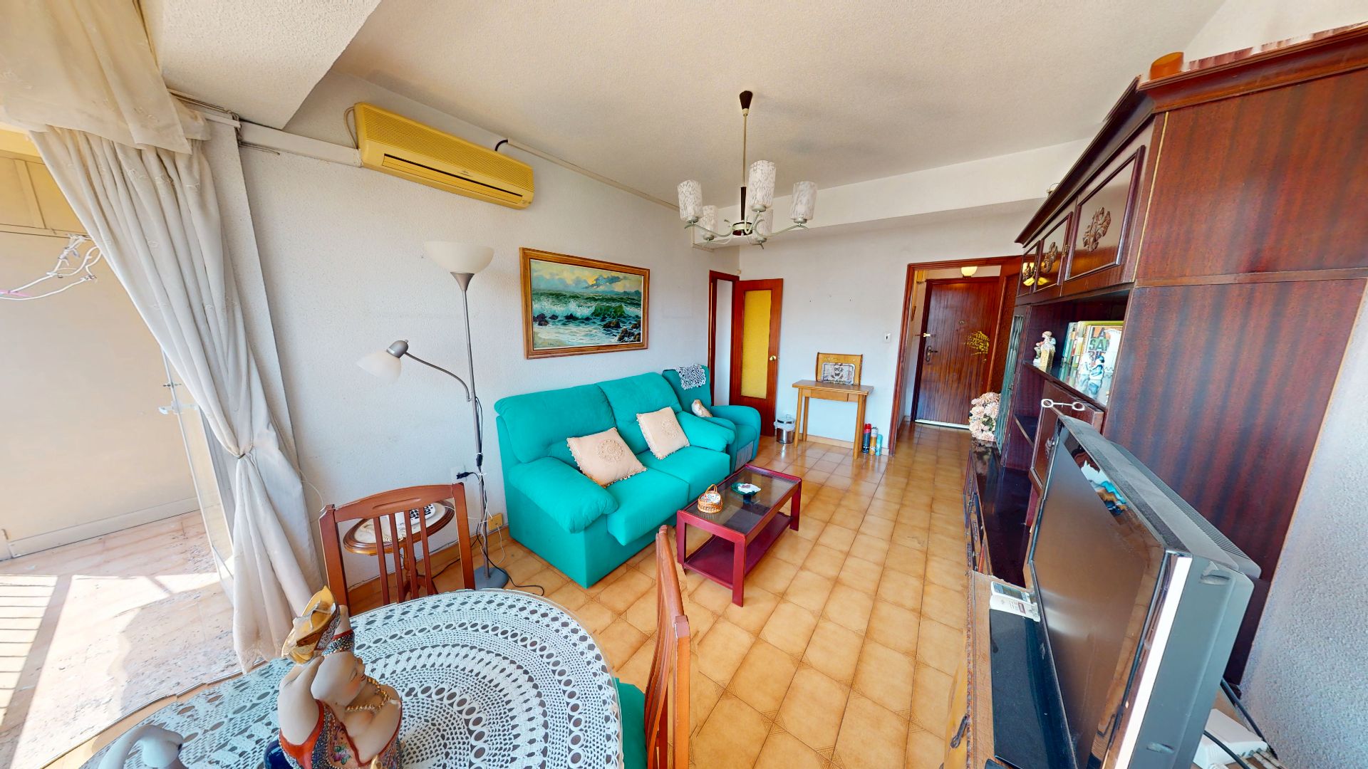 Living room of Flat for sale in Alicante / Alacant  with Air Conditioner, Furnished and Balcony