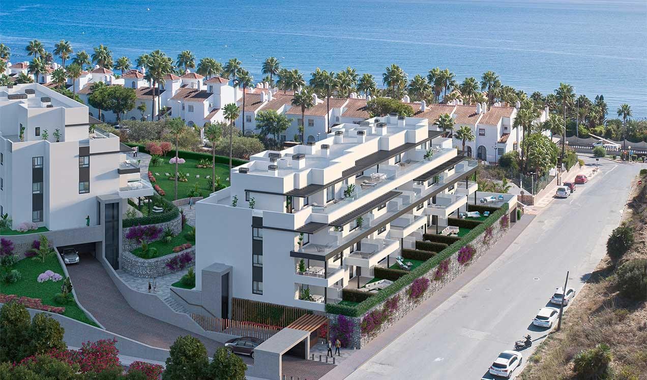 Vista exterior de Planta baixa en venda en Mijas amb Aire condicionat, Terrassa i Piscina