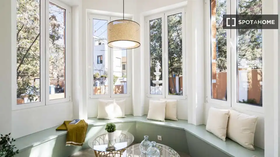 Dining room of Flat for share in Madrid  with Air Conditioner, Terrace and Furnished