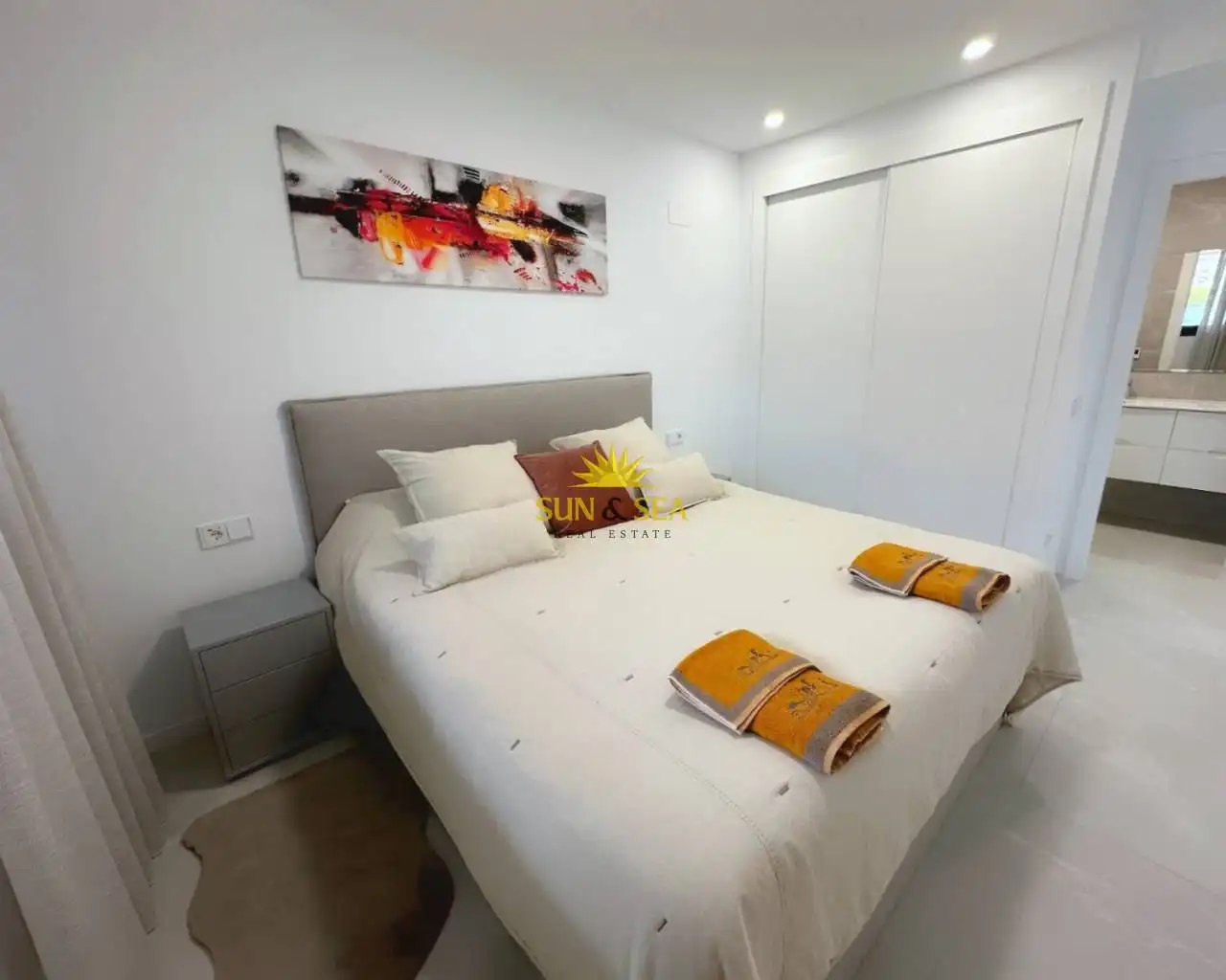 Schlafzimmer von Wohnungen zur Miete in Finestrat mit Klimaanlage, Heizung und Terrasse