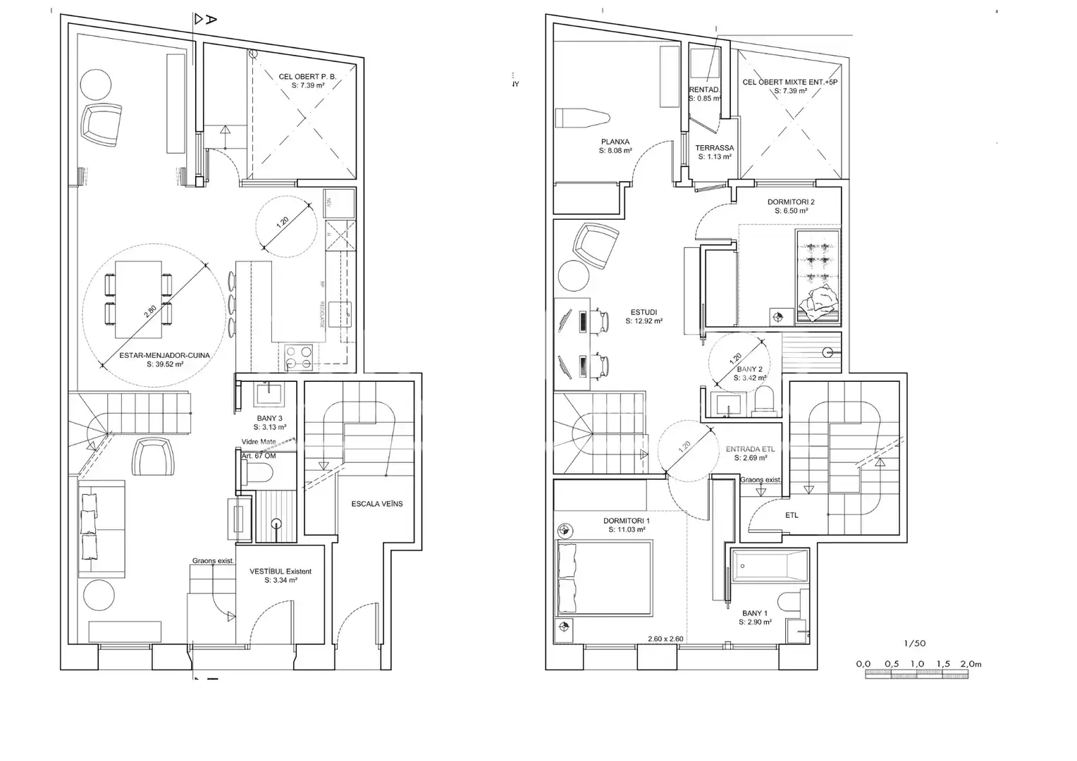 Duplexes for sale in Barcelona  with Air Conditioner, Heating and Parquet flooring