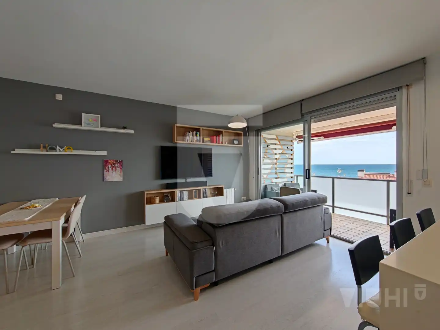 Sala de estar de Piso en venta en Montgat con Aire acondicionado, Calefacción y Parquet