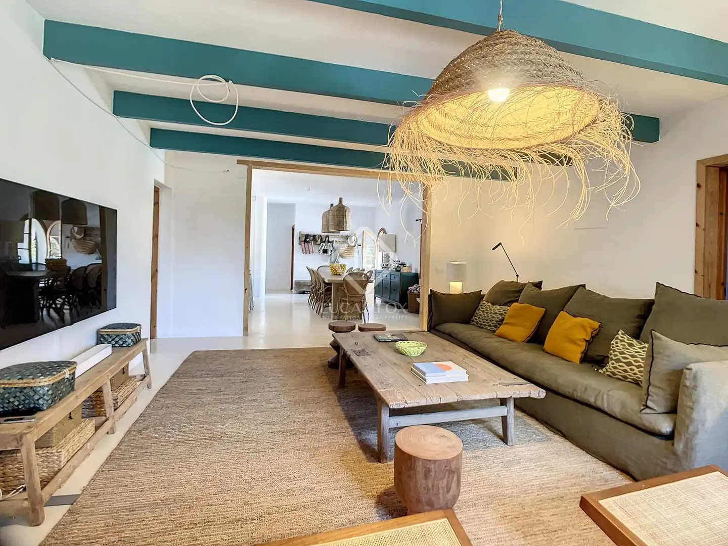 Wohnzimmer von Haus oder Chalet zur Miete in Alaior mit Klimaanlage, Heizung und Privatgarten