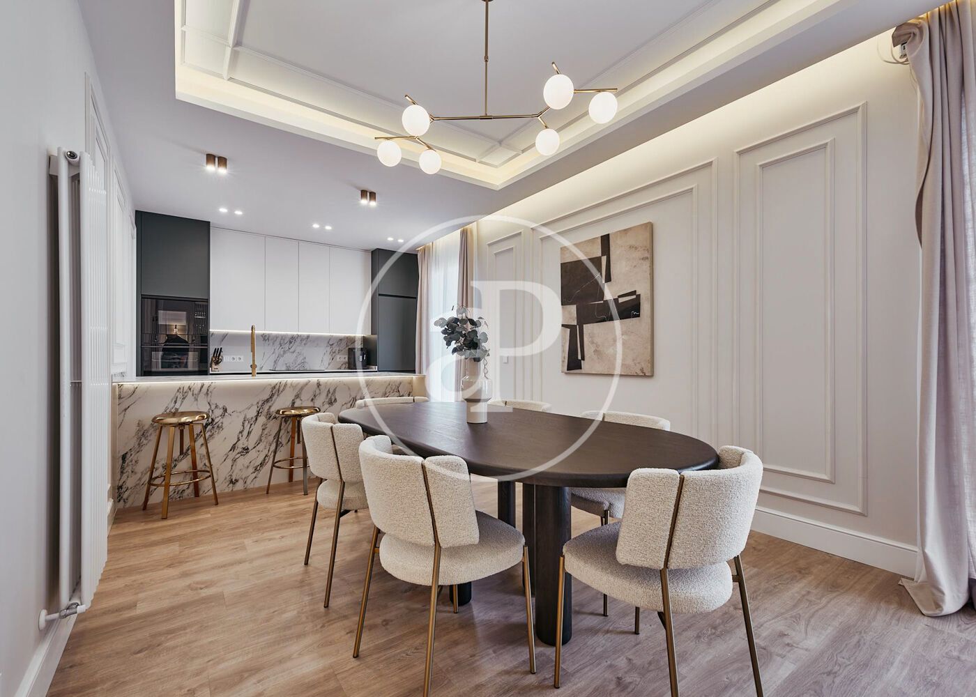 Dining room of Flat for sale in  Madrid Capital  with Air Conditioner, Heating and Furnished