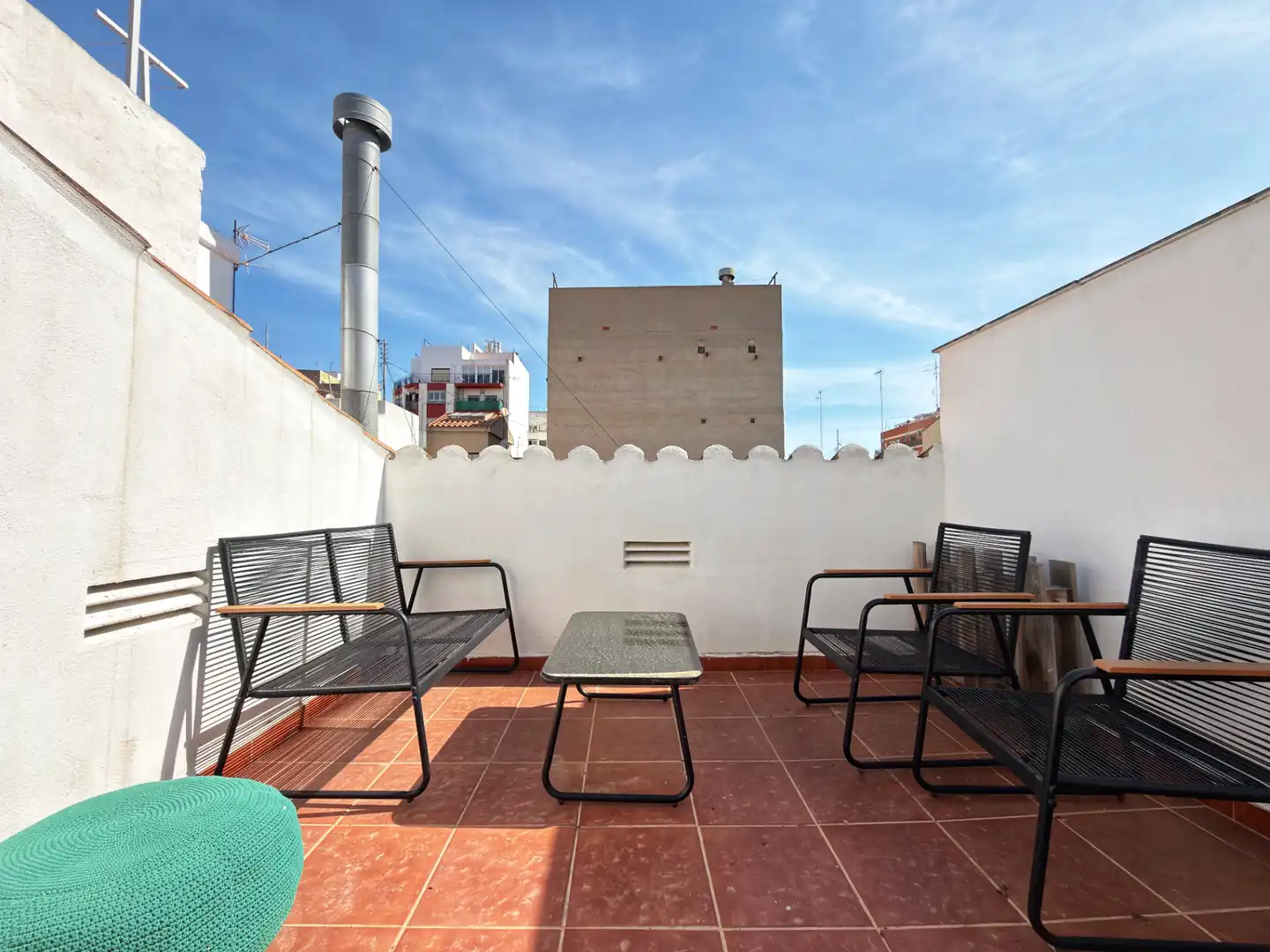 Terrasse von Dachboden zum Verkauf in Castellón de la Plana / Castelló de la Plana mit Terrasse, Möbliert und Ofen
