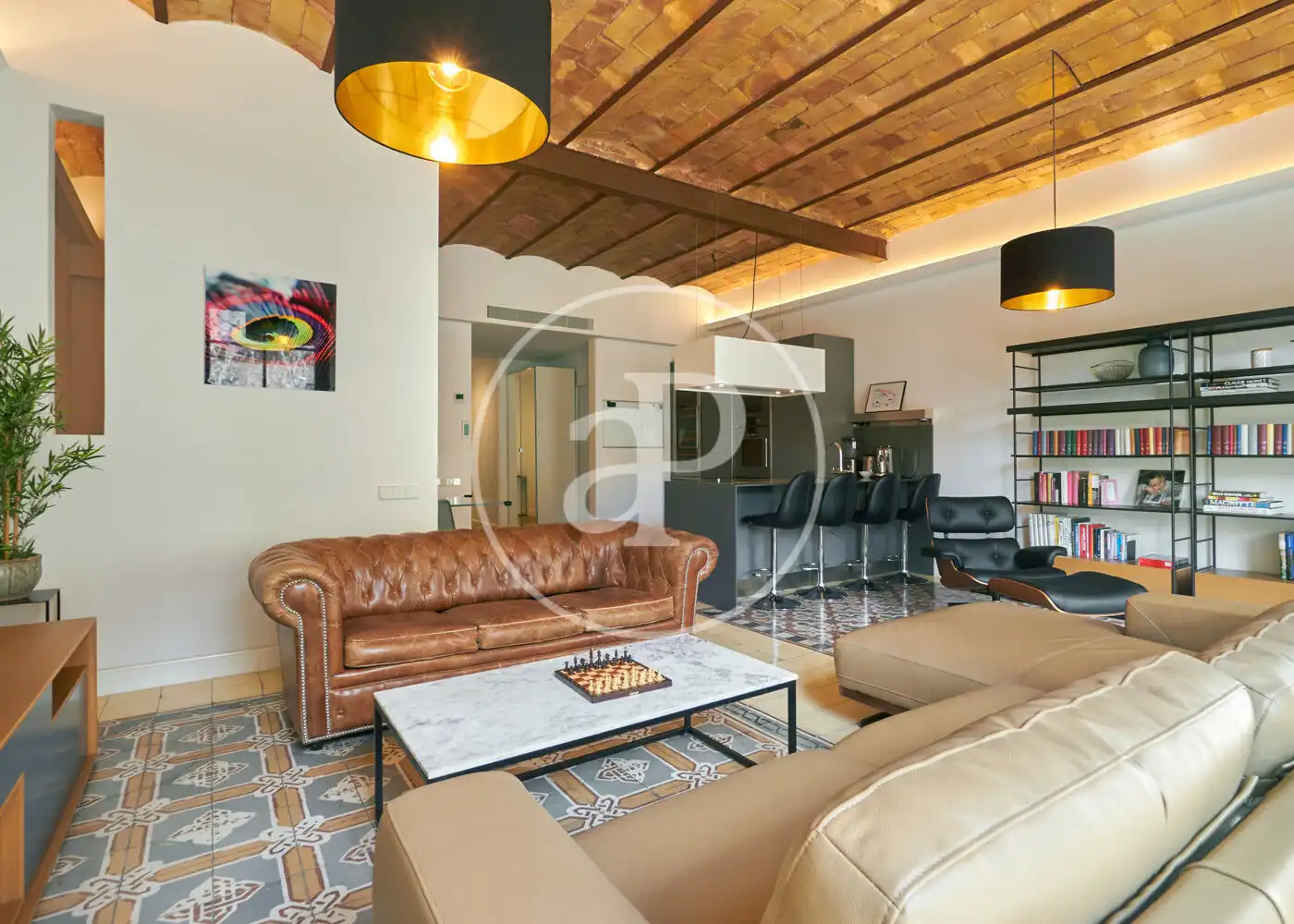 Sala de estar de Piso en venta en Barcelona con Aire acondicionado, Calefacción y Amueblado