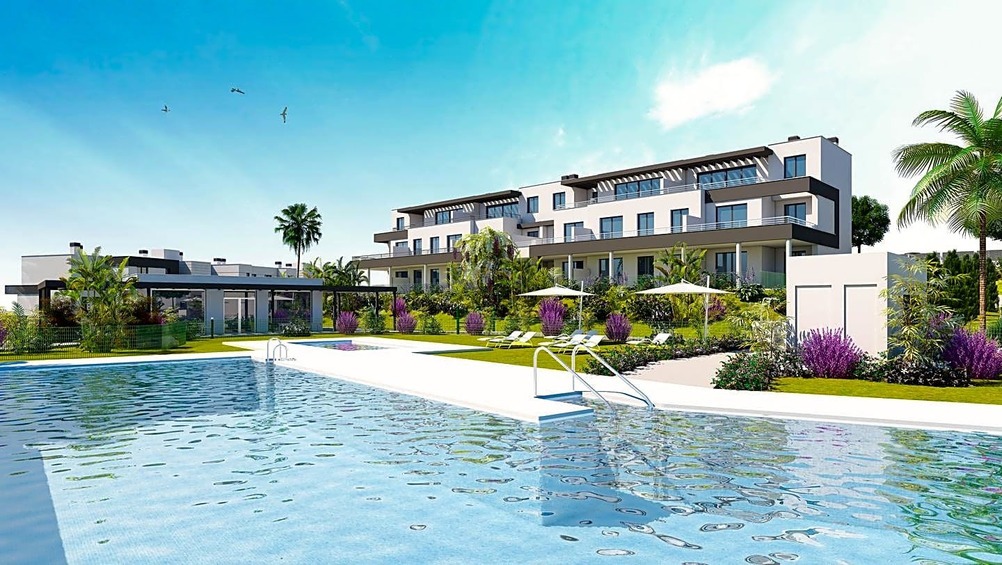 Piscina de Apartament en venda en Estepona amb Aire condicionat, Jardí privat i Terrassa