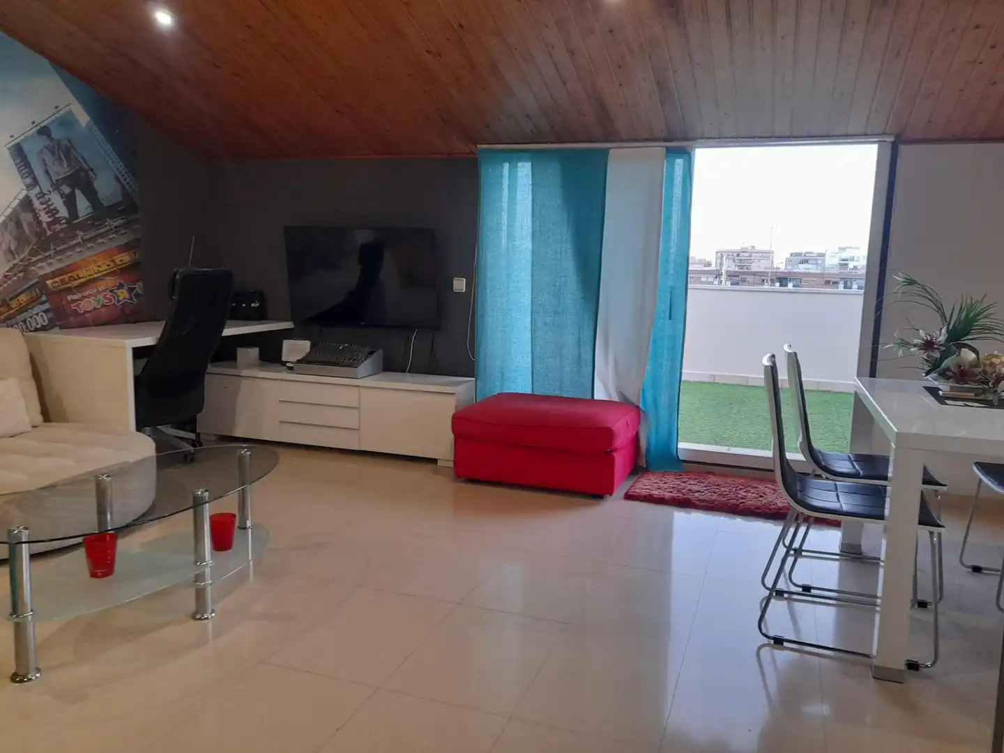 Wohnzimmer von Haus oder Chalet zur Miete in Premià de Mar mit Klimaanlage, Terrasse und Balkon