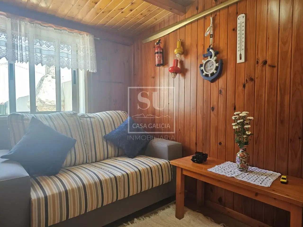 Wohnzimmer von Haus oder Chalet zur Miete in Baiona mit Privatgarten, Terrasse und Möbliert