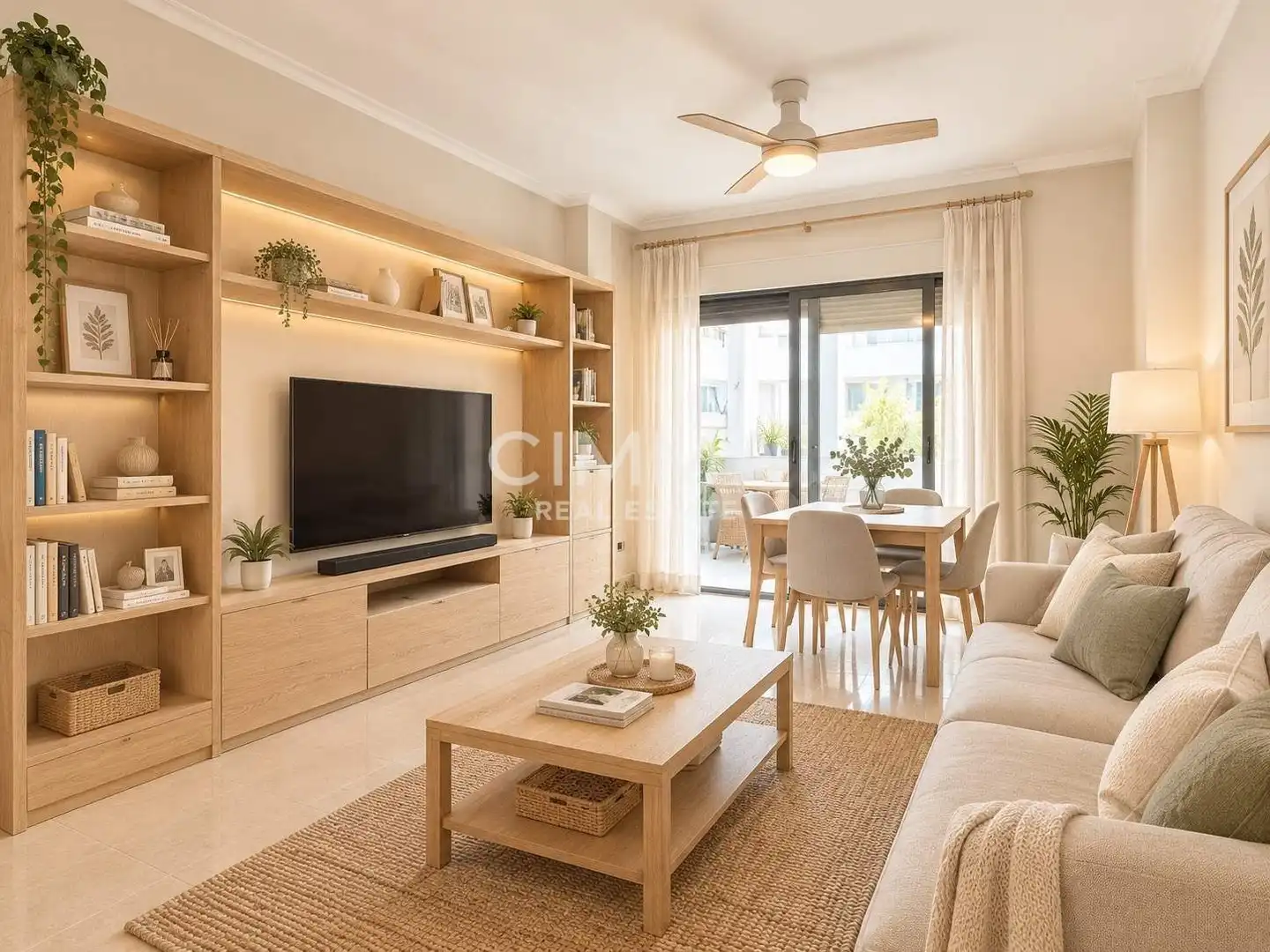 Wohnzimmer von Erdgeschoss zum Verkauf in Villajoyosa / La Vila Joiosa mit Privatgarten, Terrasse und Schwimmbad