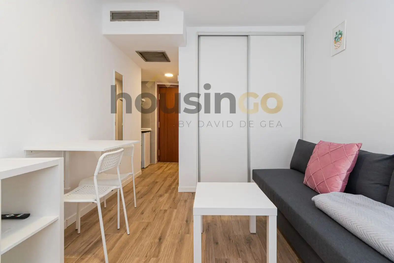 Sala de estar de Estudio de alquiler en Madrid con Aire acondicionado, Calefacción y Parquet