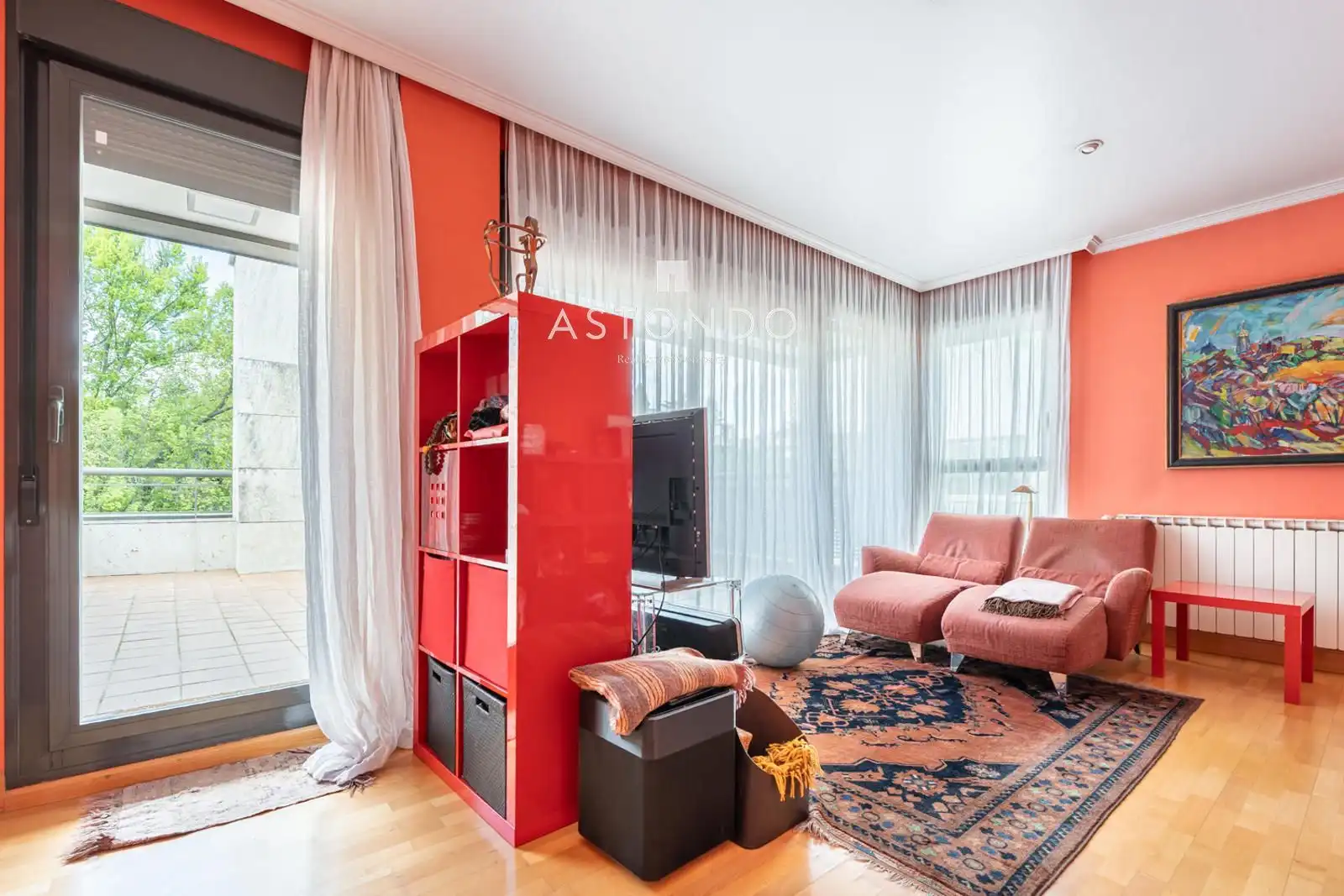 Sala de estar de Casa adosada en venta en Madrid con Aire acondicionado, Calefacción y Parquet