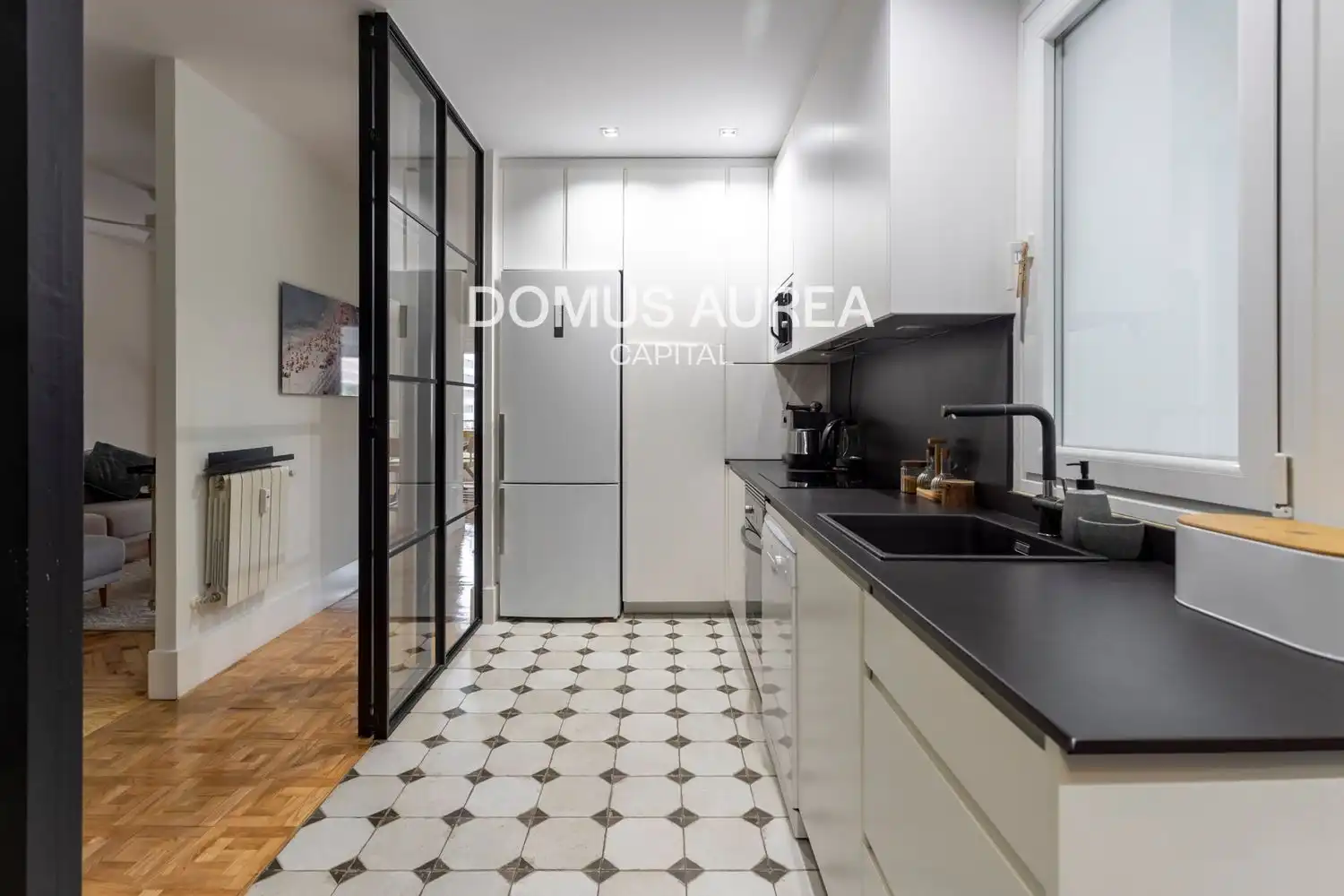 Küche von Wohnung zur Miete in Madrid mit Heizung, Parkett und Terrasse
