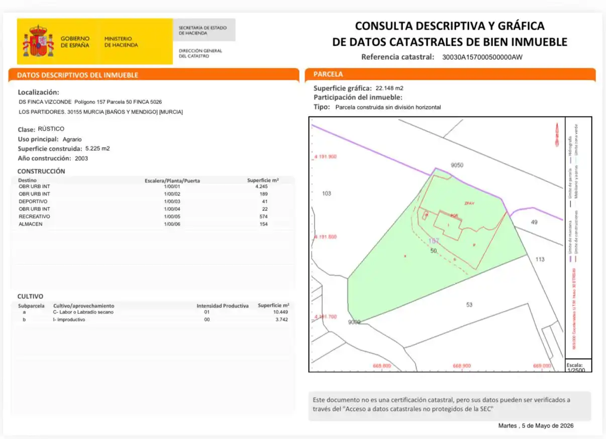 Country homes for sale in Murcia