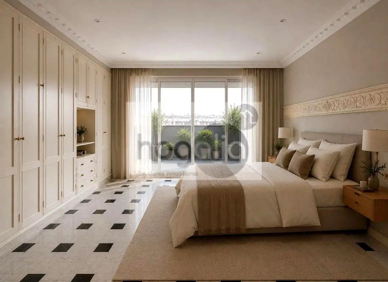 Schlafzimmer von Wohnung zur Miete in Sevilla mit Klimaanlage und Terrasse