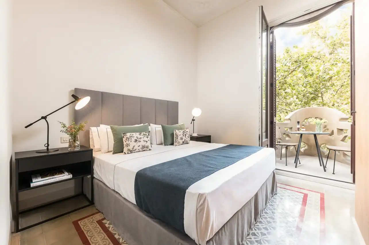 Habitación de Apartamento de alquiler en Barcelona con Aire acondicionado, Calefacción y Amueblado