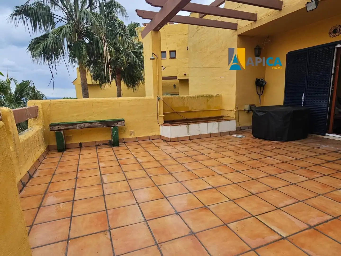 Terrace of Flat for sale in Manilva  with Air Conditioner, Swimming Pool and Furnished