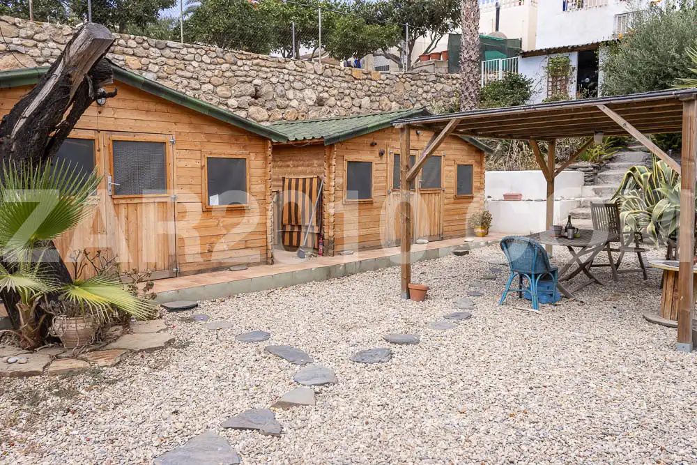 Vista exterior de Casa o xalet en venda en Mojácar amb Aire condicionat, Jardí privat i Terrassa