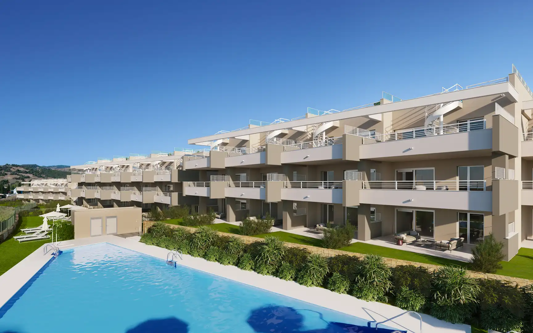 Apartment with pool for sale in Casares pueblo
