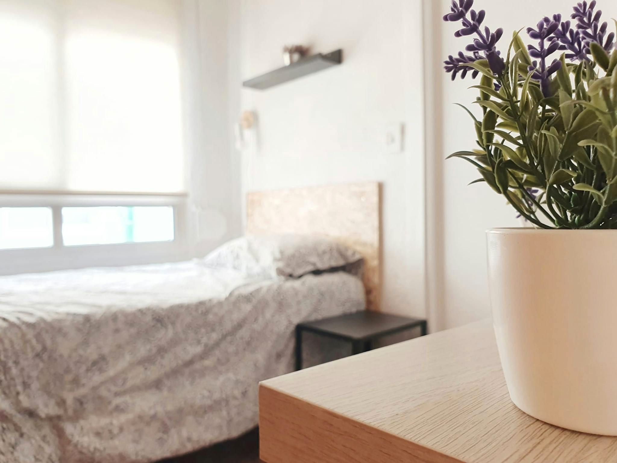 Bedroom of Flat to share in  Valencia Capital  with Washing machine and TV