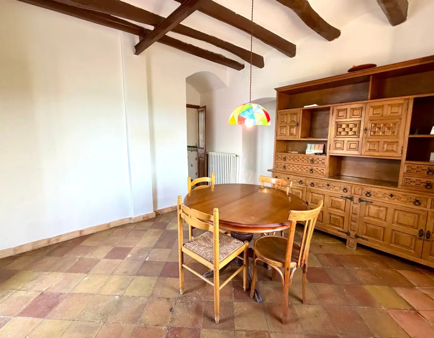 Menjador de Finca rústica de lloguer en Canyelles amb Aire condicionat, Calefacció i Jardí privat