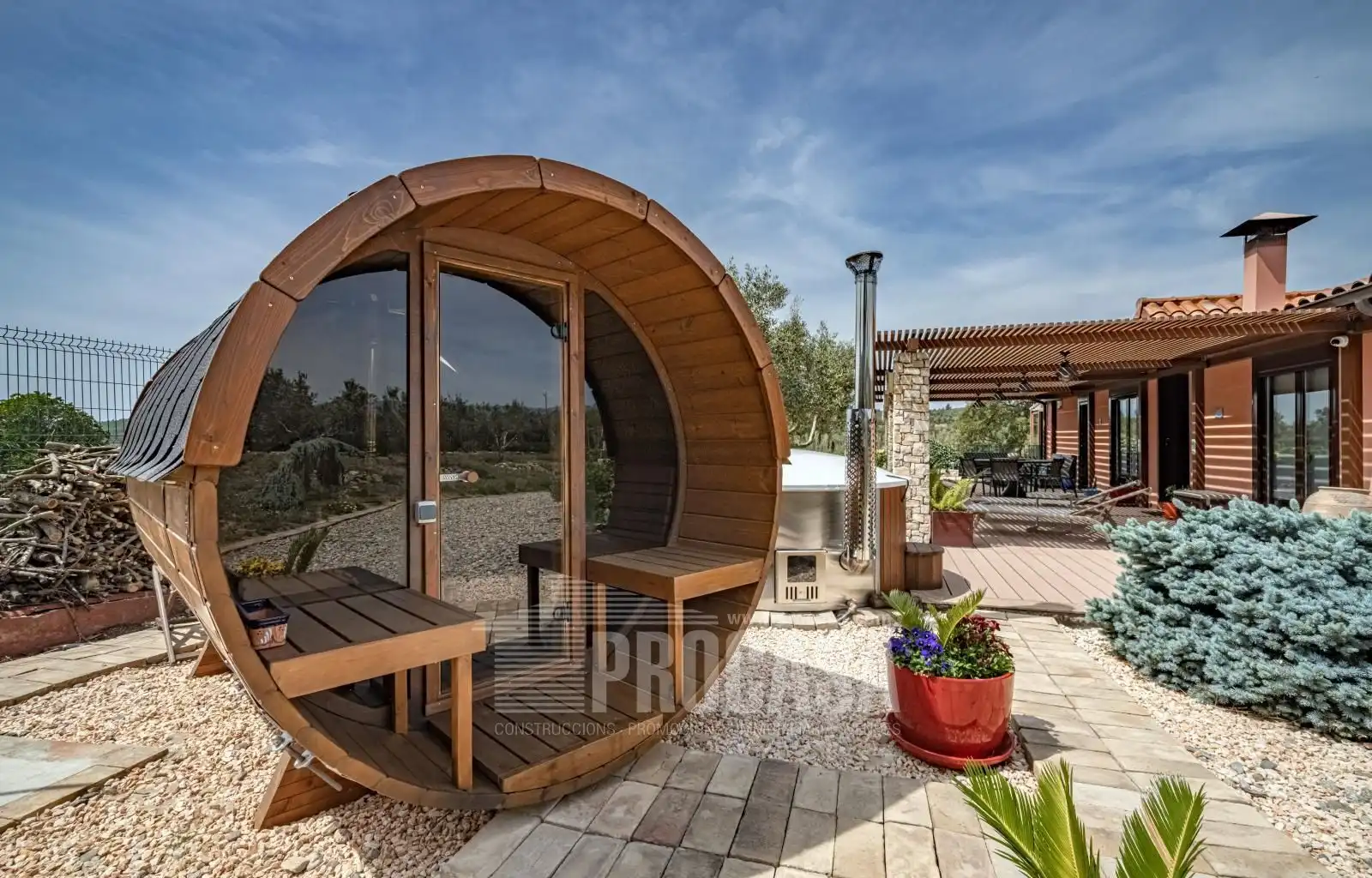 Terrace of Houses for sale in Masarac i Vilarnadal  with Air Conditioner, Storage room and Swimming Pool