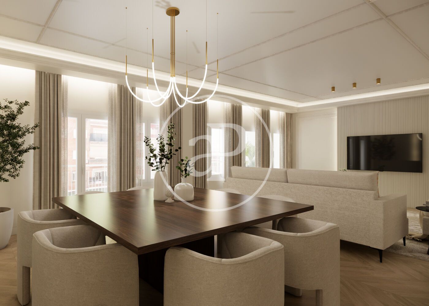 Dining room of Flat for sale in  Madrid Capital  with Air Conditioner, Heating and Terrace