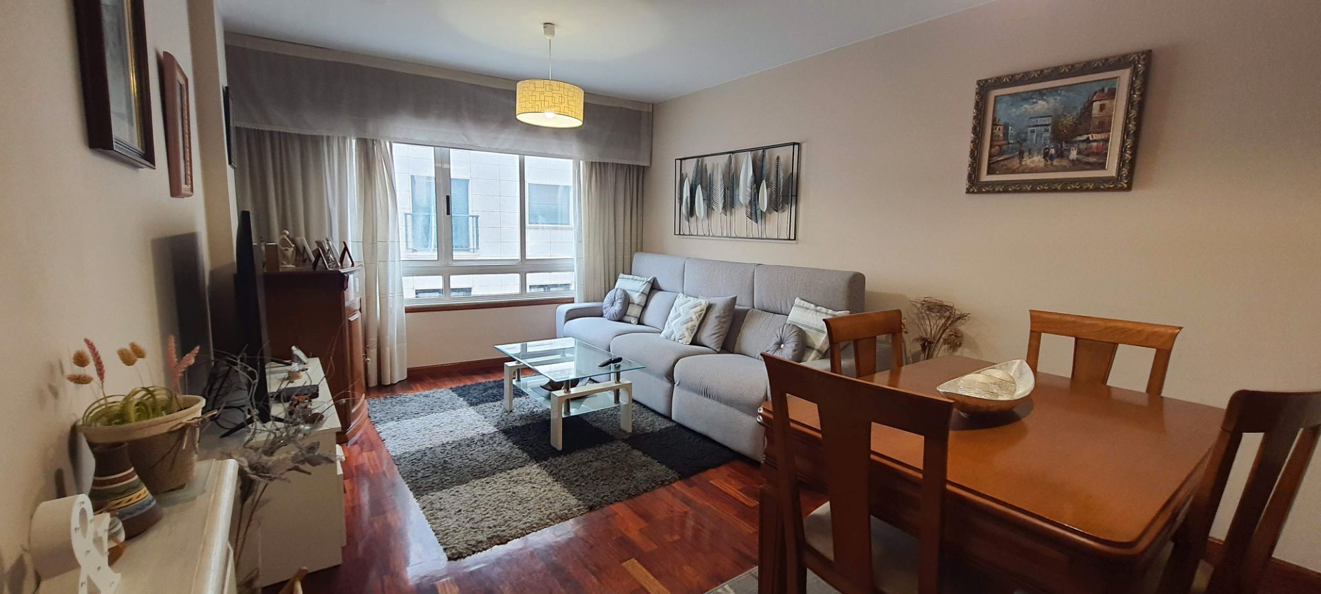 Living room of Flat for sale in Carballo  with Heating, Parquet flooring and Oven