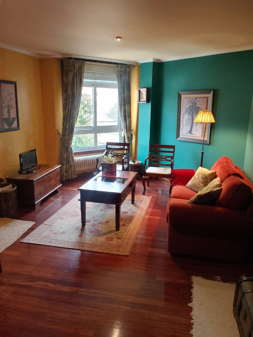 Living room of Flat for rent in Pontevedra Capital   with Heating, Parquet flooring and Furnished