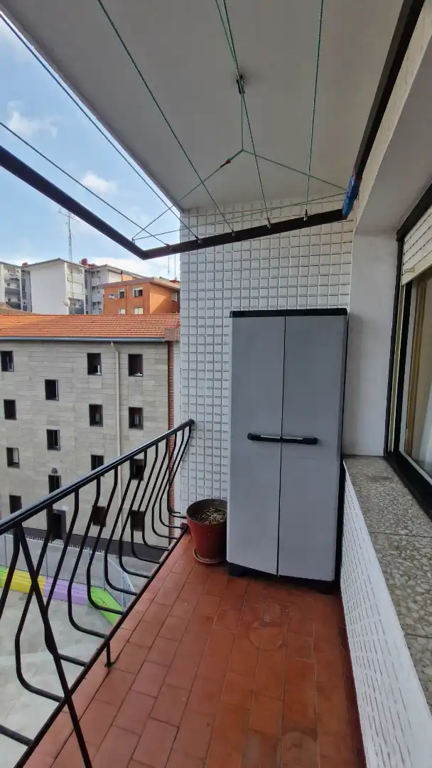 Balcony of Flat for rent in Santurtzi   with Heating, Terrace and Furnished