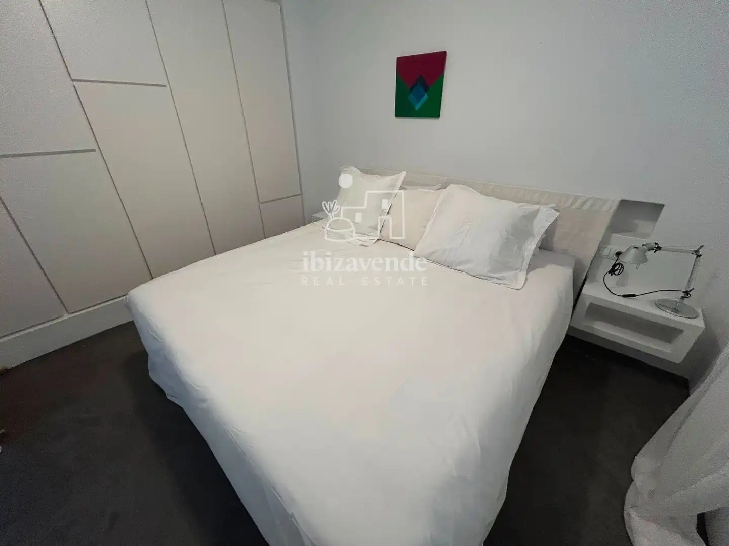 Schlafzimmer von Einfamilien-Reihenhaus zur Miete in Santa Eulària des Riu mit Klimaanlage, Heizung und Terrasse