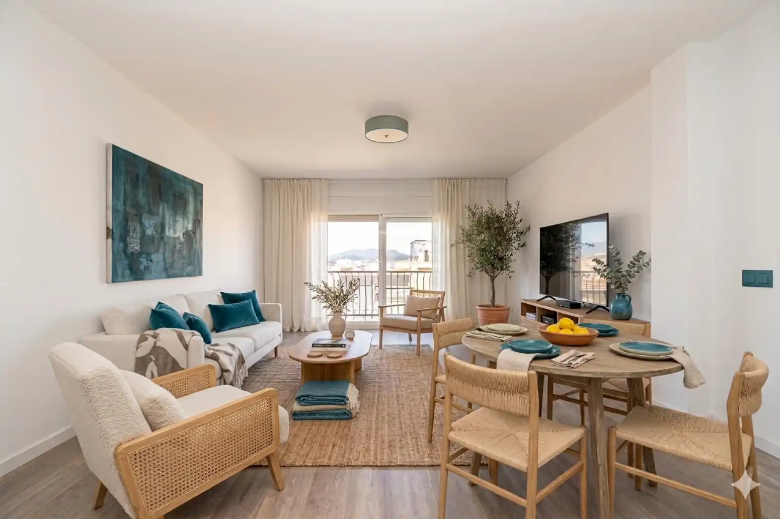 Sala de estar de Piso en venta en Terrassa con Calefacción, Parquet y Balcón