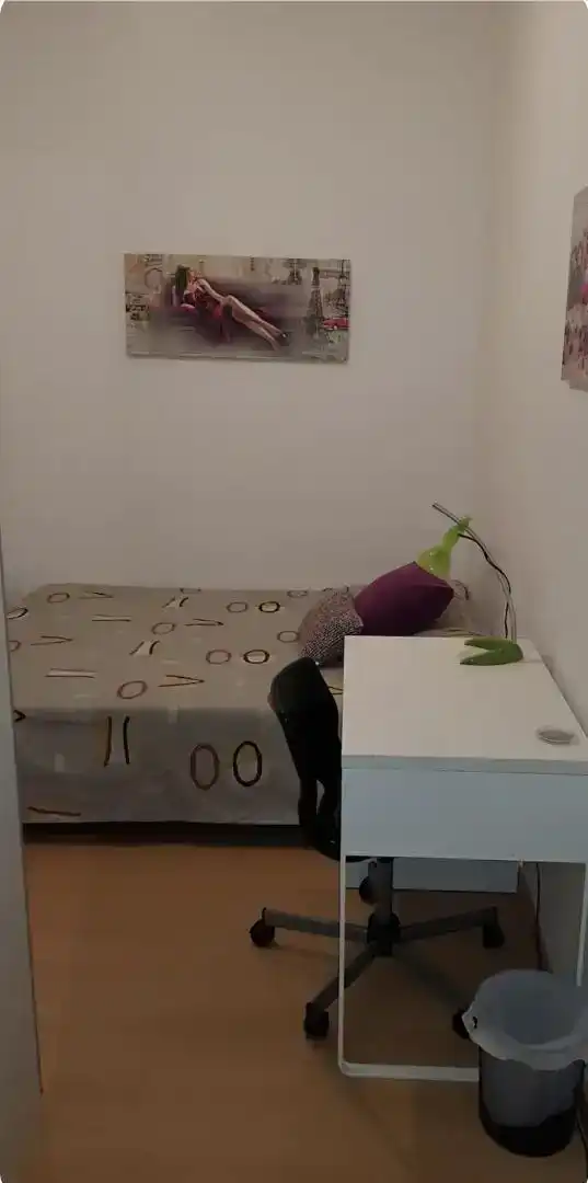 Dormitori de Apartament per a compartir en Barcelona amb Parquet, Moblat i Forn