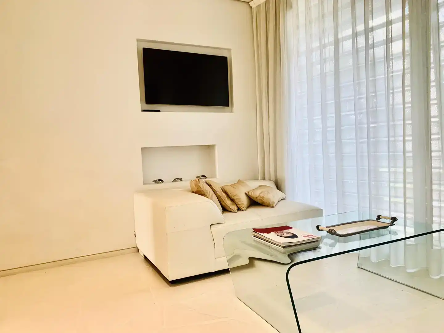 Sala de estar de Apartamento de alquiler en Marina Botafoc - Platja de Talamanca