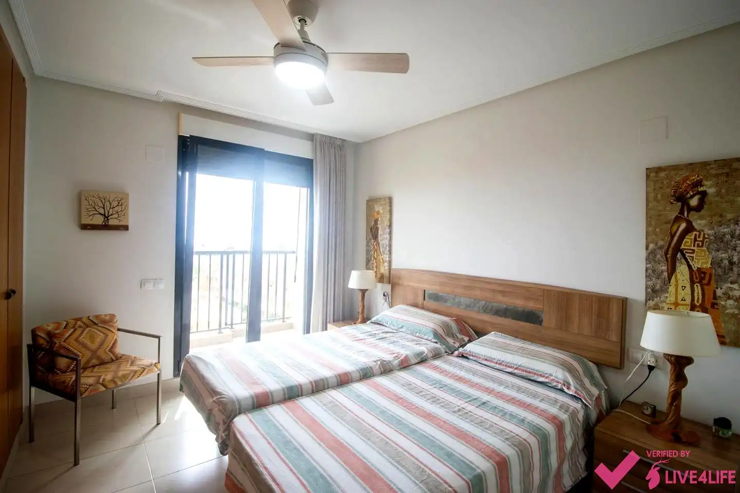 Schlafzimmer von Wohnung zur Miete in Alboraya mit Klimaanlage, Terrasse und Möbliert