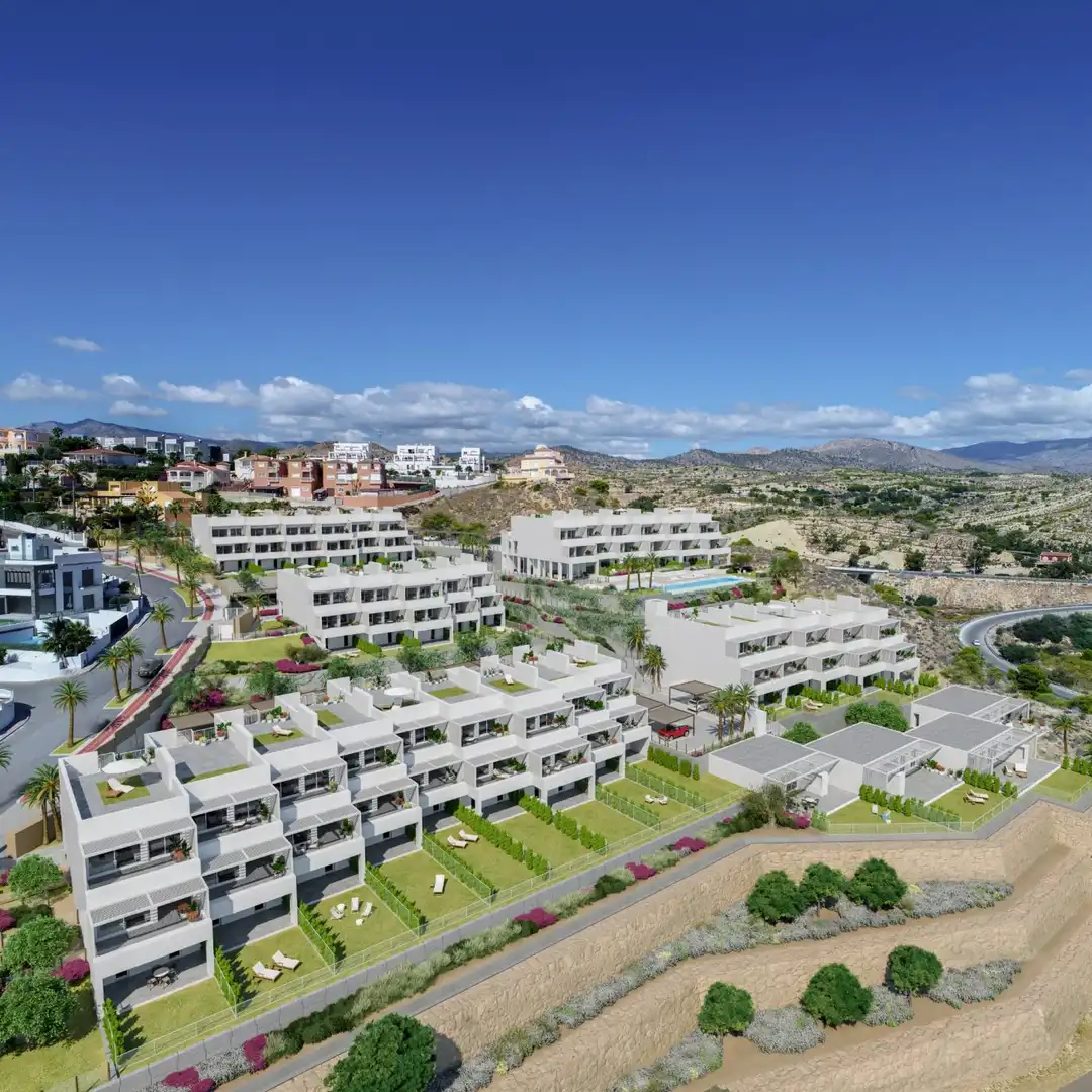Vista exterior de Apartamento en venta en Villajoyosa / La Vila Joiosa con Aire acondicionado, Jardín privado y Terraza