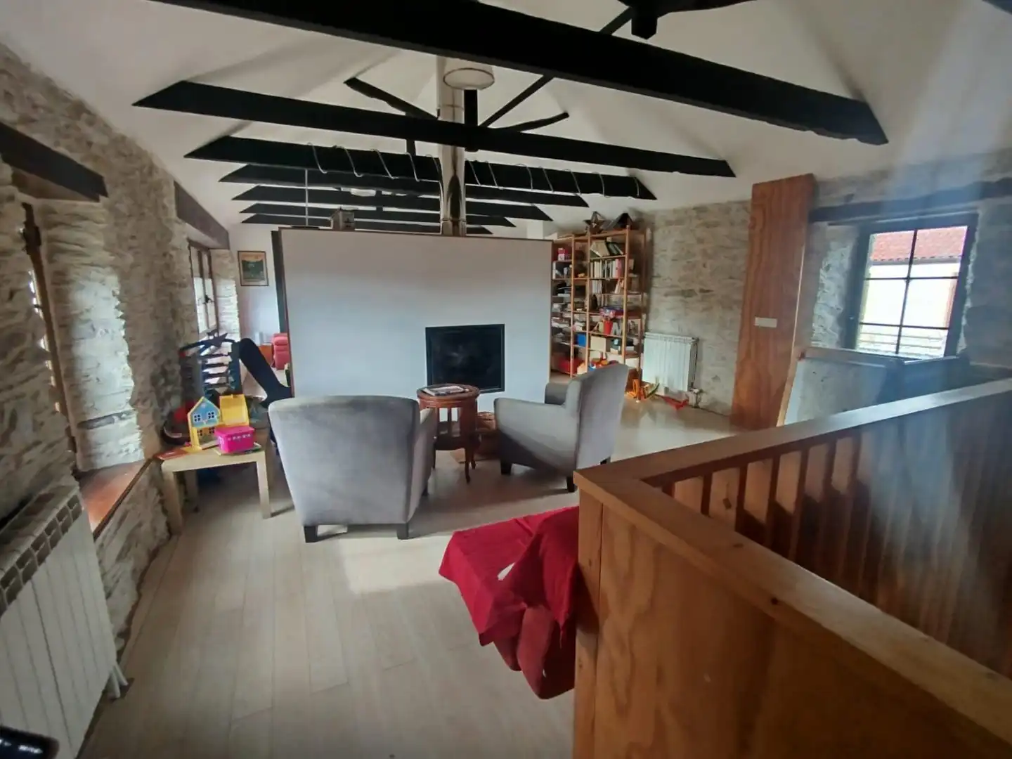 Living room of Houses for sale in Santa María de Ordás  with Heating, Private garden and Parquet flooring