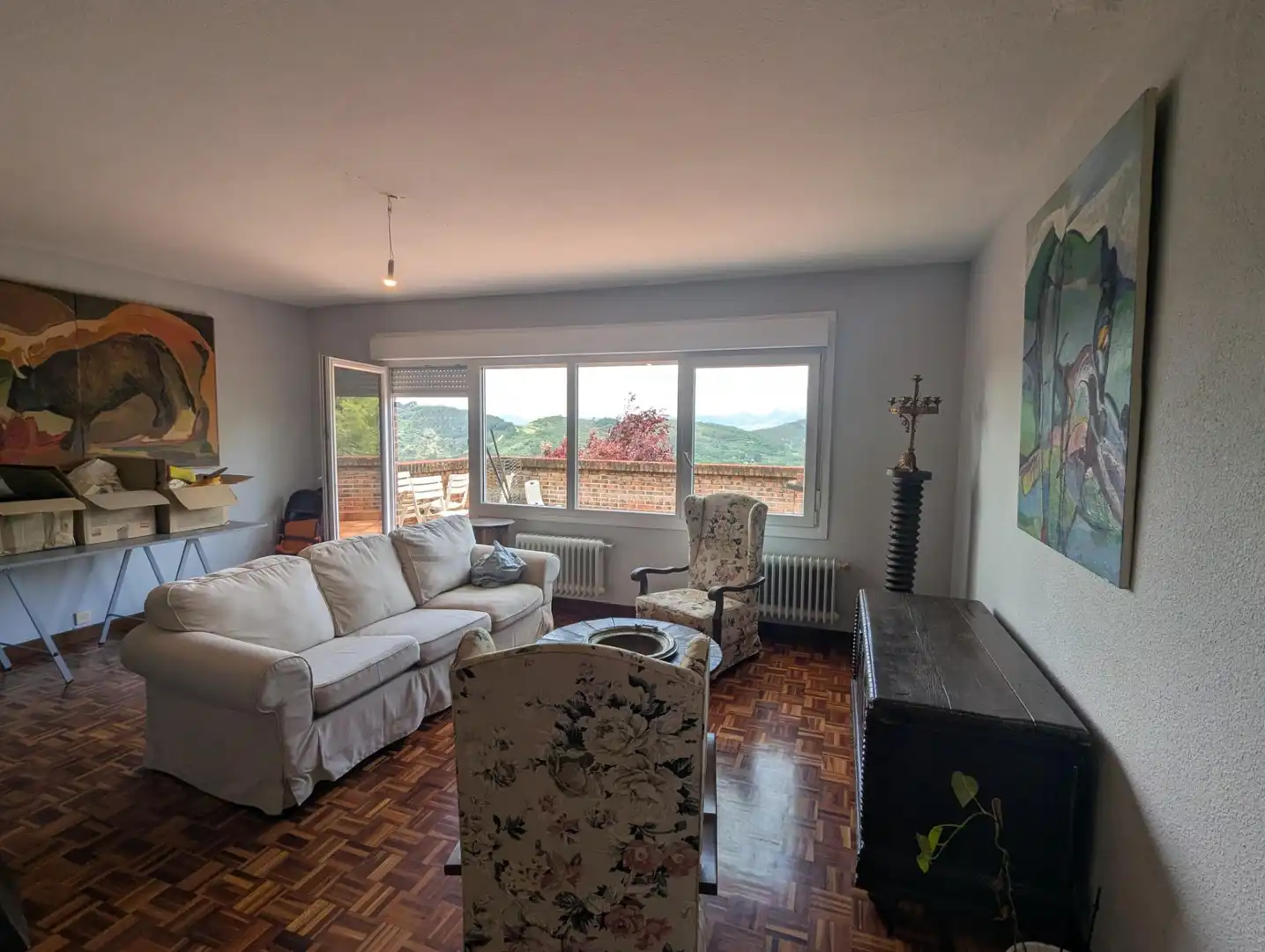 Sala de estar de Piso en venta en Estella / Lizarra con Calefacción, Parquet y Terraza