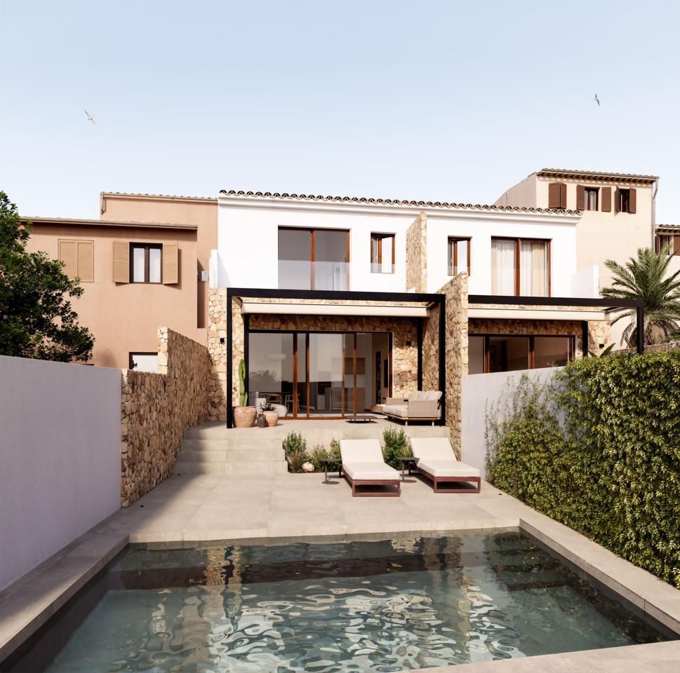 Exterior view of House or chalet for sale in Maria de la Salut  with Air Conditioner, Private garden and Swimming Pool