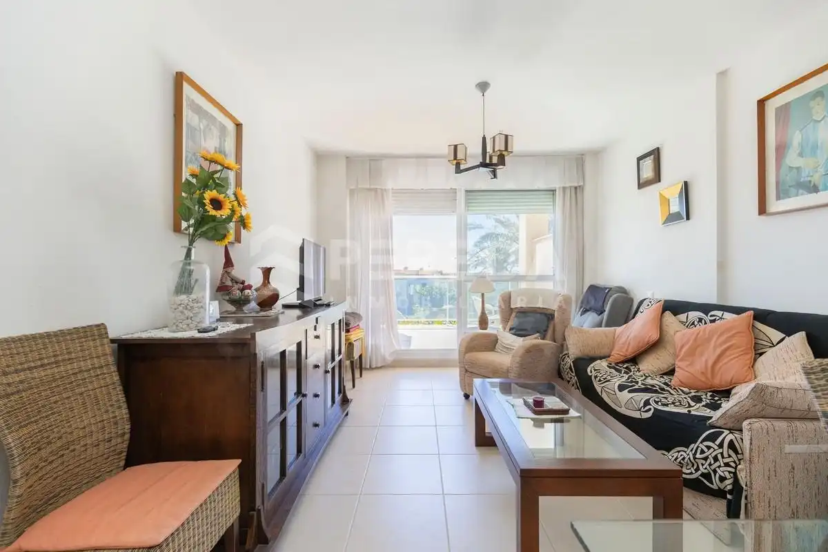 Living room of Flat for sale in Roquetas de Mar  with Air Conditioner, Terrace and Furnished
