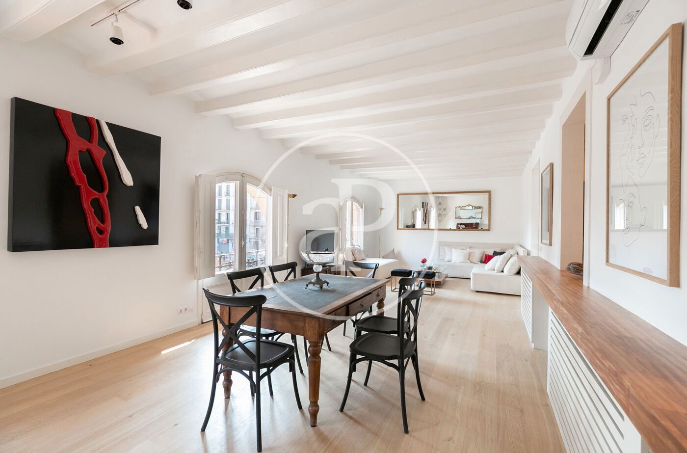 Living room of Flat to rent in  Barcelona Capital  with Air Conditioner, Heating and Terrace