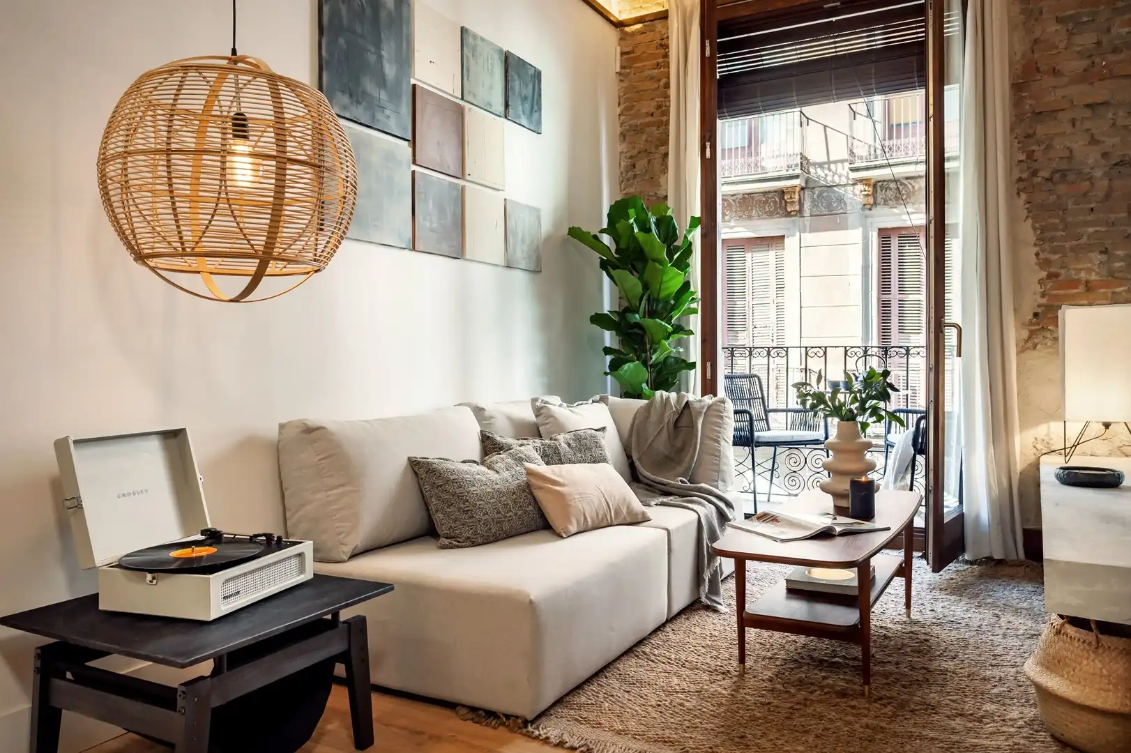 Wohnzimmer von Wohnungen zur Miete in Barcelona mit Klimaanlage, Heizung und Terrasse