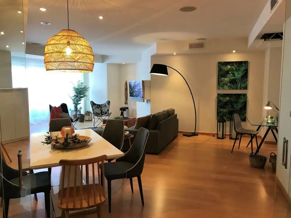 Sala d'estar de Apartament de lloguer en Alicante / Alacant amb Aire condicionat, Calefacció i Parquet