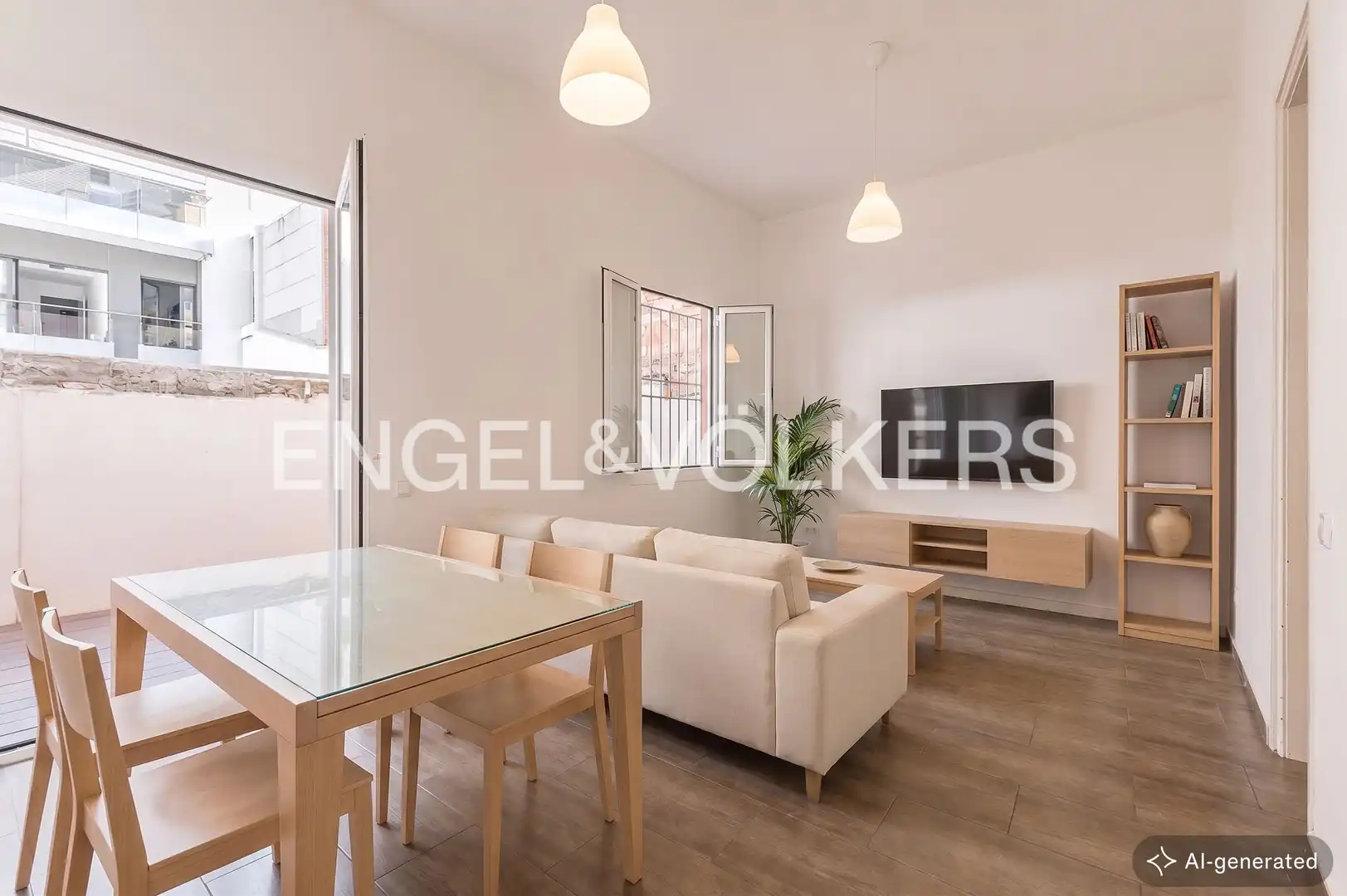 Living room of Ground floor for sale in Barcelona  with Heating, Parquet flooring and Terrace