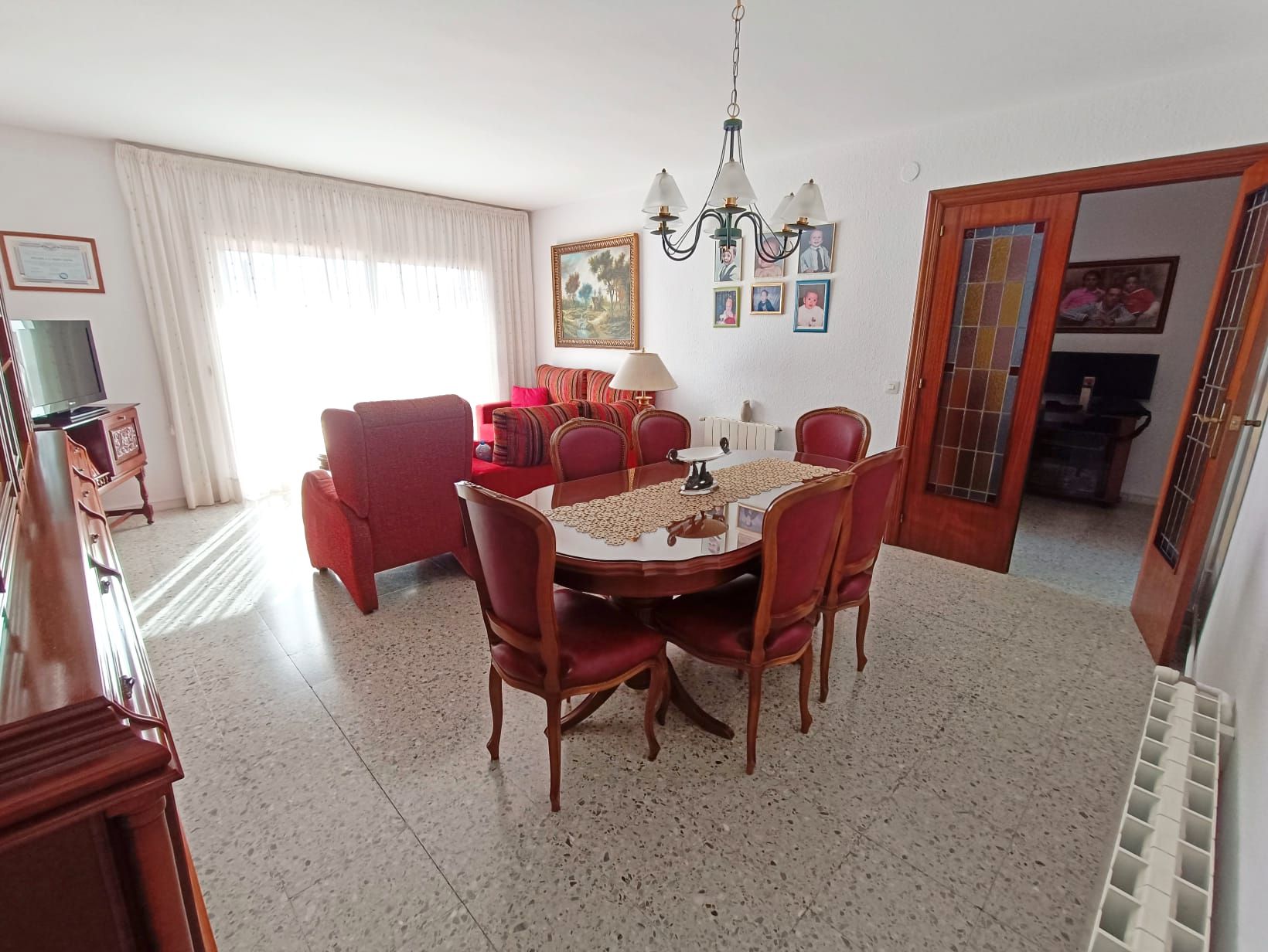 Dining room of Flat for sale in Badalona  with Heating, Furnished and Balcony