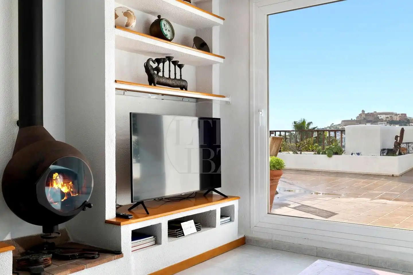 Wohnzimmer von Dachboden zur Miete in Eivissa mit Terrasse, Möbliert und Internet