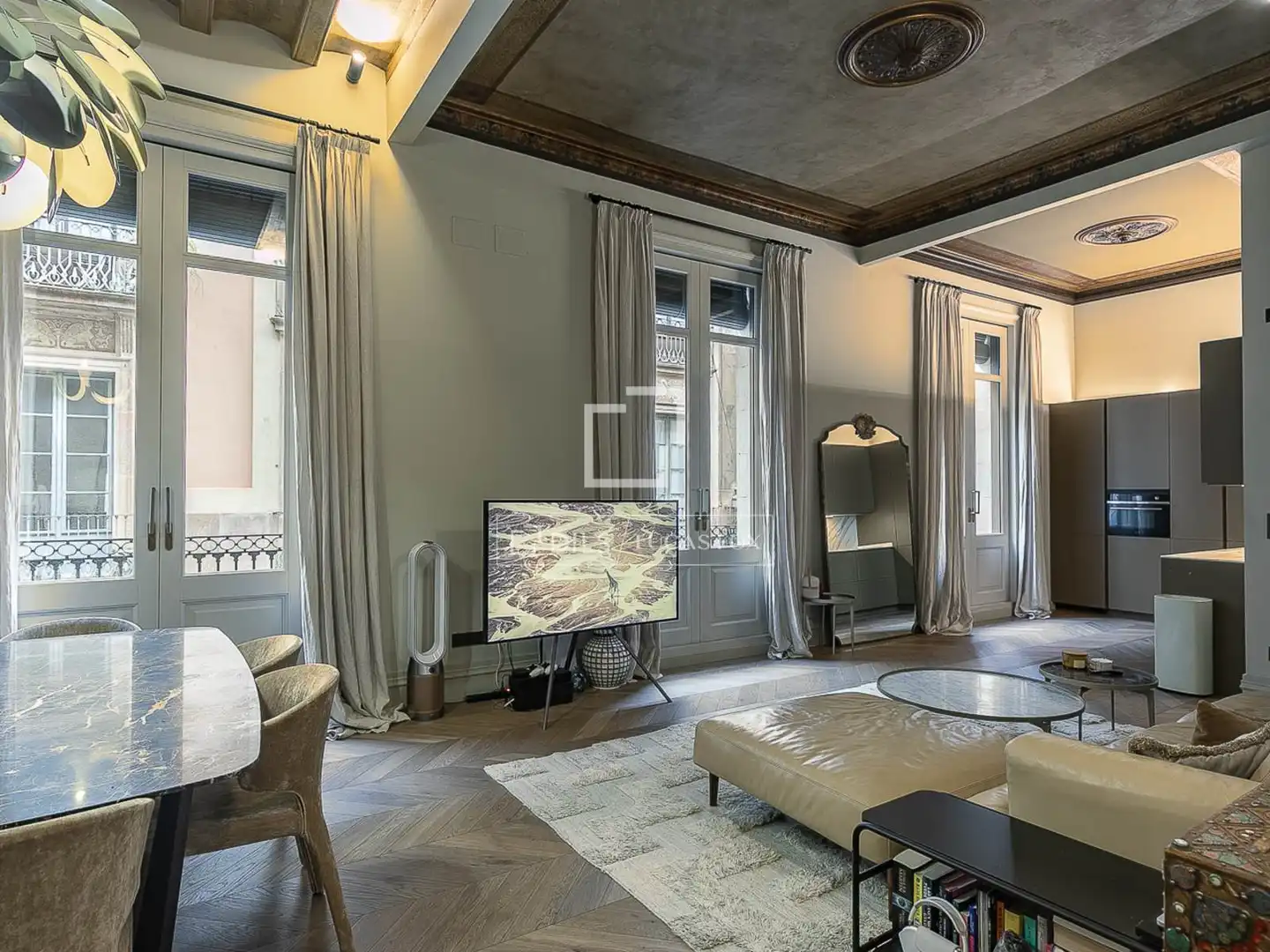 Wohnzimmer von Wohnung zum Verkauf in Barcelona mit Klimaanlage, Heizung und Möbliert