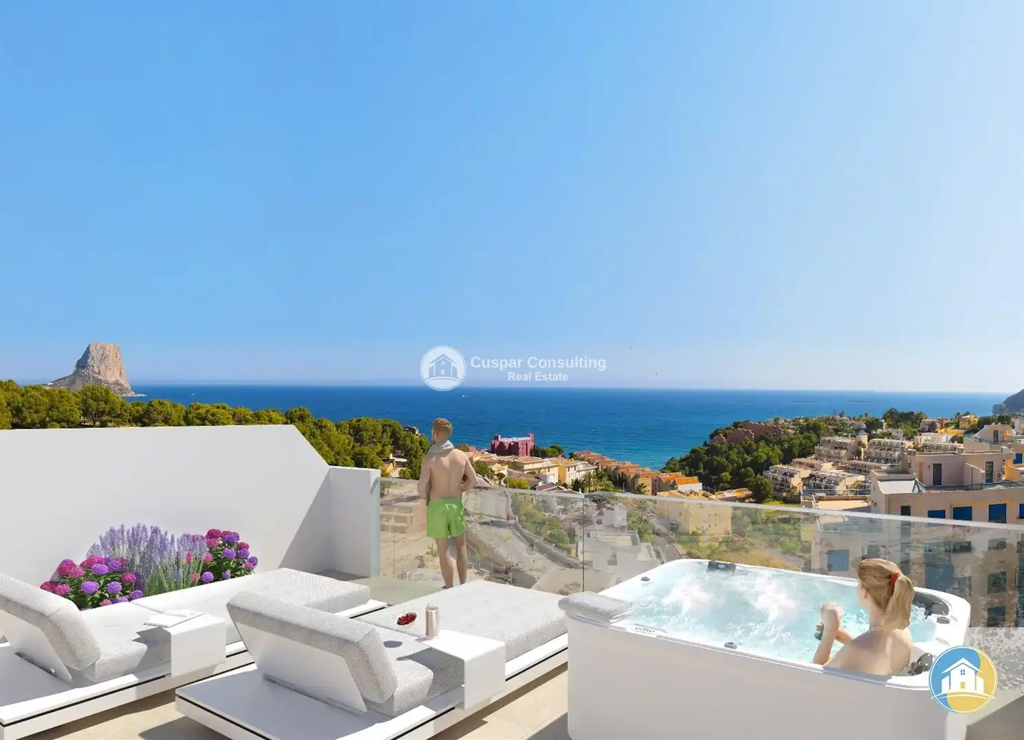 Terrasse von Wohnungen zum Verkauf in Calpe / Calp mit Heizung, Terrasse und Abstellraum